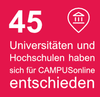45 Universitäten und Hochschulen haben sich für CAMPUSonline entschieden